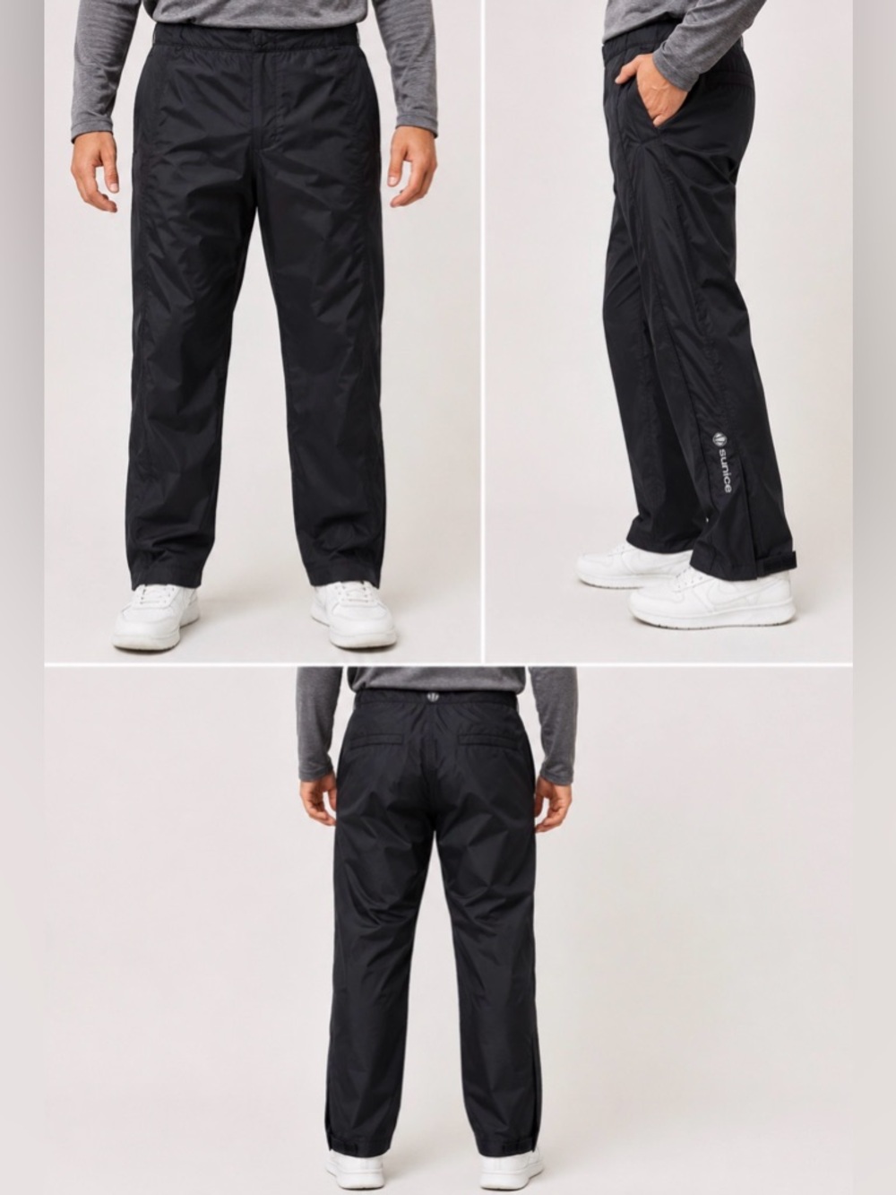 SUNICE Storm Waterproof Rain Pants Men’s Size Small Black Golf Ski Outdoor Shell